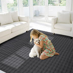 CAMILSON Modern Dark Gray Non Slip Rug 5x7 Ultra Soft High Pile Area Rugs Non Skid Rubber Backing Durable & Easy to Clean Carpet for Living Room Bedroom Kids Room Indoor Use (5 x 7 Dark Gray)