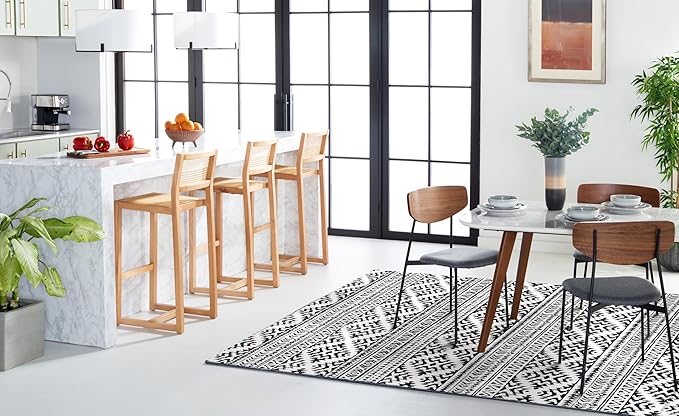 SAFAVIEH Area Rug 12x18 - Tulum Collection - Large - Ivory & Black, Moroccan Boho Tribal Design, Non-Shedding & Easy to Clean, Ideal for Living Room, Bedroom, Dining Space (TUL272B)