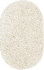 Unique Loom Solid Shag Collection Area Rug (3' 3" x 5' 3" Oval, Snow White)