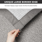 Washable Area Rug 6x9 Large Jute Like Rug for Living Room, Soft Non Slip Rugs Carpet for Dining Room Bedroom Cotton Boho Woven Braided Rugs Home Office Decor, Grey