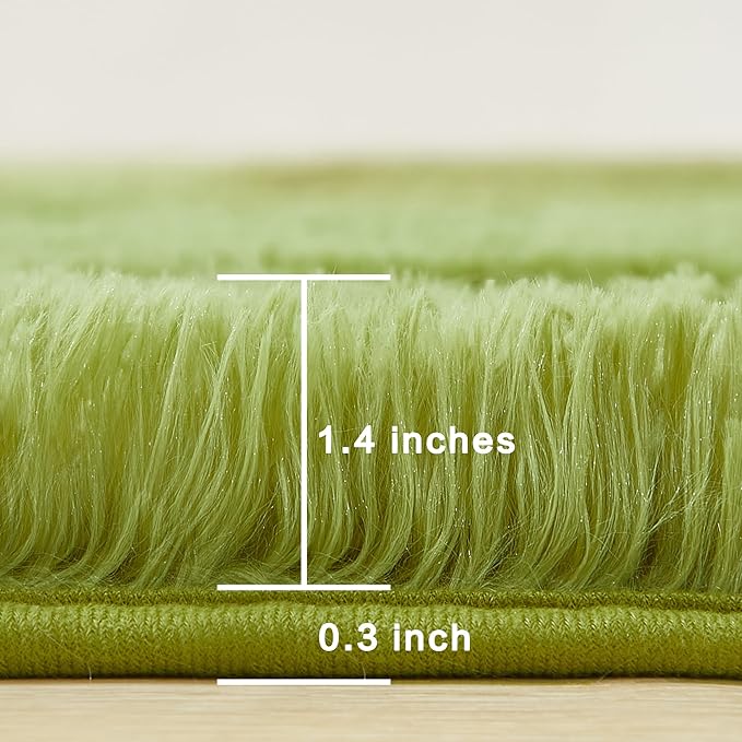 Andency Olive Green Soft Area Rugs for Living Room Bedroom, 5x8 Fluffy Shaggy Bedside Rug, Non-Slip Large Shag Fuzzy Plush Carpets for Bedroom Kids Dorm Nursery Home Decor Aesthetic