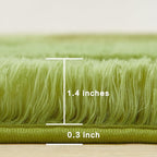 Andency Olive Green Soft Area Rugs for Living Room Bedroom, 5x8 Fluffy Shaggy Bedside Rug, Non-Slip Large Shag Fuzzy Plush Carpets for Bedroom Kids Dorm Nursery Home Decor Aesthetic