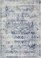 Lahome Washable Rugs 5x7 Area Rugs,Blue Rug for Bedroom Soft Rug for Bedroom Aesthetic Boys,Retro Distressed Non Slip Throw Carpet Dining Room Rugs for Under Table