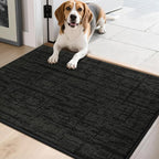 COSY HOMEER Door Mat,Dirt Trapper Entryway Rugs 20"x32",Non Slip Washable Entrance Mats,Absorbent Welcome Mat,Low Profile Dog Door Mats for Front Back Doomats and Wet Shoes,Black