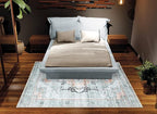Bloom Rugs Washable Non-Slip 6' x 9' Rug - Gray/Coral Pink Traditional Area Rug for Living Room, Bedroom, Dining Room, and Kitchen - Exact Size: 6' x 9'