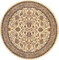 Unique Loom Sialk Hill Collection Area Rug - Washington (7' 10" Round Ivory/Black)
