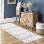 Lahome Moroccan Long Kitchen Rugs Runners 2x8 Rug Runners for Hallways Low-Profile Non Slip Rubber Backed Carpet, Geometric Print Distressed Floor Mat for Entryway Laundry Room Foyer