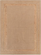 DEXI Jute Rug Natural Fiber 6x9, Braided Woven Area Rugs No Shed, Large Soft Neutral Rustic Carpet Mat for Indoor Entryway Outdoor Patio Dining Living Room Bedroom Farmhouse, Beige/Natural