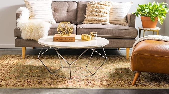 Unique Loom Voyage Collection Traditional Oriental Classic Intricate Design Area Rug (6' 0 x 9' 0 Rectangular, Green/Ivory)