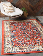 Unique Loom Sialk Hill Collection Area Rug - Washington (5' 1" x 8' Rectangle Terracotta/Cream)
