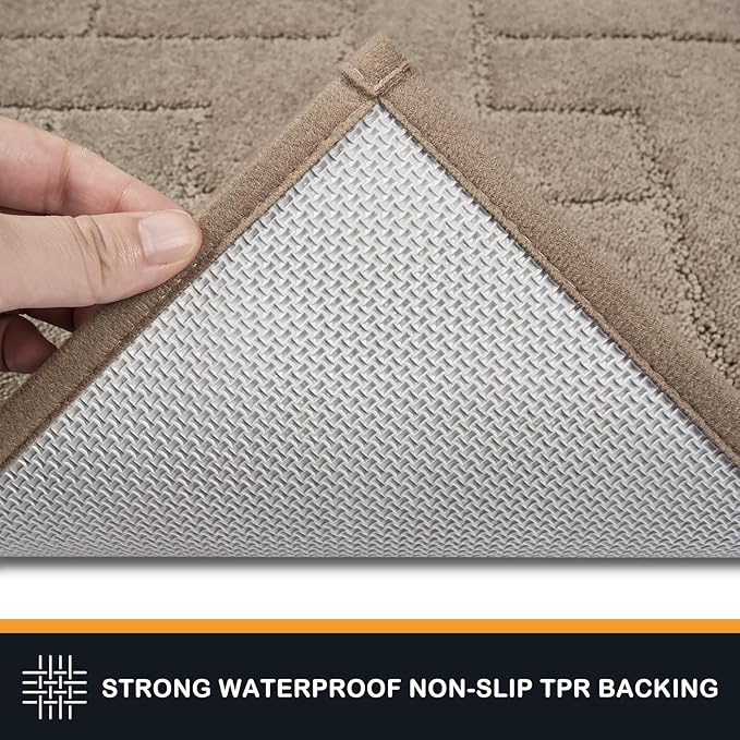 PURRUGS Dirt Trapping Door Mat 32" x 70", Non-Slip Machine Washable Entry Rug, Shoe Scraper, Dog Doormat, Super Absorbent Welcome Mat for Front & Back Door, Muddy Wet Shoes & Paws, Taupe