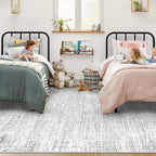 6x9 Area Rugs for Living Room, Washable Large Area Rug Neutral Modern Abstract Bedroom Rug Soft Non Slip Low Pile Stain Resistant Indoor Carpet for Nursery Kids Dining Room Office(Grey, 6'x9')