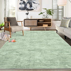 RUGSREAL 6x9 Large Bedroom Rug Christmas Soft Modern Area Rug for Living Room Non-Slip Stain Resistant Abstract Throw Floor Carpet Contemporary Solid Accent Carpet for Dining Room Office, Green