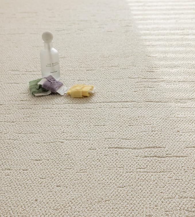 jxgzyy Beige Area Rug Solid, 0.36'' Thick Low Pile Textured Rug for Bedroom, Minimalist Aesthetic Home Décor for Dining Table, Polypropylene Kitchen Rug with Non-Slip Backing, 5x7