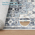 Dripex Kitchen Runner Rug-2x6 Washable Distressed Hallway Runner Oriental Medallion Carpet Non-Slip Non-Shedding Laundry Mat Foldable Thin Entry Throw Area Rug for Living Room Bedroom
