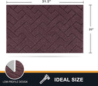PURRUGS Dirt Trapping Door Mat 20" x 31.5", Non-Slip Machine Washable Entry Rug, Shoe Scraper, Dog Doormat, Super Absorbent Welcome Mat for Front & Back Door, Muddy Wet Shoes & Paws, Burgundy Red