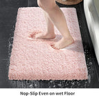 Bathroom Runner Rug 24x70 Pink Non Slip Fluffy Long Bath Mat for Bathroom Floor Washable Plush Luxury Bath Rug for Tub Absorbent Shower Sink Mat Bedside Rug