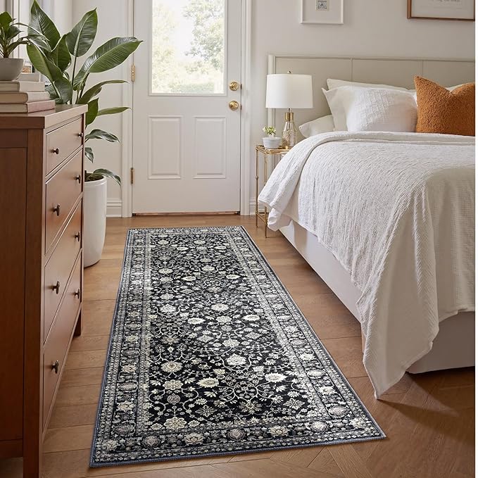 2x6 Area Rug,Boho Vintage Oriental Washable Rugs,Collapsible Area Rug for Bedroom, Entryway, Kitchen, Bathroom