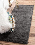 Unique Loom Solid Shag Collection Area Rug (2' 6" x 13' 1" Runner, Graphite Gray)
