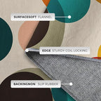 Mid Century Modern Rugs for Home Decor, 3x5 ft, Boho Geometric Circle Area Rugs for Living Room, Soft Non Slip Washable Abstract Geometry Carpet Bedroom Decorations Dt-Ghf-19