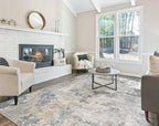10x13 Area Rug Living Room Rugs - Washable Neutral Modern Abstract Soft Thin Rug Indoor Floor No Slip Rug Carpet for Bedroom Under Dining Table Home Office Decor - Blue Grey