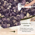 Purple Luxury Floral Texture Rug for Living Room 5x7, Low Pile Non-Slip Backing, Machine Washable Easy Fold Rug for Home, Office, Dorm Room
