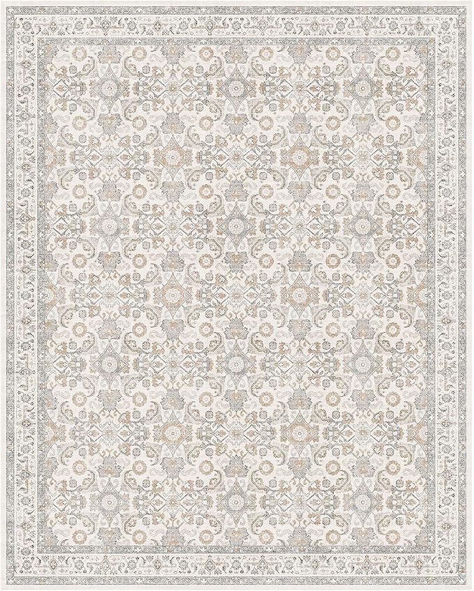 WITSHOCK Living Room Area Rugs 8x10: Soft Non-Slip Backing Washable Rugs Vintage Large Carpet for Bedroom Office Dining Room Kitchen Stain Resistant Home Decor Rug