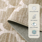 Lahome Moroccan Washable Kitchen Runner Rug - 2x6 Runners for Hallways with Rubber Backing Throw Soft Non-Slip Laundry Room Rug Taupe Print Distressed Modern Carpet Runner for Bathroom Bedroom
