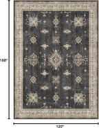 RUGGABLE Washable Vintage Area Rug – Verena Dark Wood 10x14, Stain-Resistant, Non-Slip – Large Machine Washable Rugs for Living Room, Bedroom, Hallway, Entryway & Office–with Standard Pad