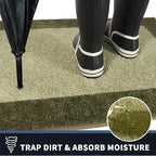 PURRUGS Dirt Trapping Door Mat 24" x 60", Non-Slip/Skid Machine Washable Entryway Rug, Shoes Scraper, Throw Rug, Super Absorbent Area Rug for Muddy Wet Shoes and Paws, Budding Green & Sage Green