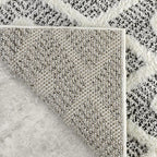Antep Rugs Palafito 2x5 Geometric Shag Diamond High-Low Pile Textured Indoor Area Rug (Gray, 2' x 5')