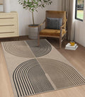 Easy Jute Rainbow Area Rug, 3x5 Indoor Outdoor Entryway Rug Washable Non-Slip Modern Boho Kitchen Rugs, Neutral Farmhouse Abstract Throw Carpet for Living Room Patio Kids Room
