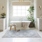 Washable Area Rug. Modern Farmhouse. Vintage. Turkish. Bohemian. Distressed. Oriental. Traditional. Rugs for Living Room. Dining. Bedroom. Office. Entryway. Foyer. (852CB, 5'9 x 8'9)