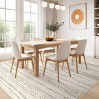 Nakagishi Area Rug Living Room Rugs: 5x7 Machine Washable Boho Large Neutral Farmhouse Stain Resistant Moroccan Indoor Floor Carpet for Bedroom Nursery Dorm Classroom Playroom Dining Room Home- Brown