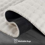 CAMILSON Modern White Non Slip Rug 4x6 Ultra Soft High Pile Area Rugs Non Skid Rubber Backing Durable & Easy to Clean Carpet for Living Room Bedroom Kids Room Indoor Use (4 x 6 White)