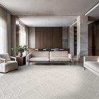 Modern Micro Loop Indoor Area Rugs for Living Room Bedroom Kitchen Geometric Square White 8x10 Luxury Durable Low and High Pile Non-Shedding Stain Resistant Soft Area Carpet 8 x 10