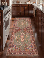 Ciicool Washable Non Slip Runner Rug, 2x6ft Hallway Rug Vintage Kitchen Carpet for Entrance Bedroom Bedside Living Room Kitchen Laundry Bathroom Decor