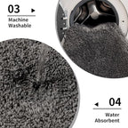 Small Bathroom Rugs 17x24 Non Slip Dark Grey Fluffy Bath Mat for Bathroom Floor Machine Washable Plush Luxury Bath Rug for Tub Soft Shaggy Absorbent Shower Mat