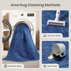 Valenrug Washable Rugs 6x9 - Non Slip 6x9 Area Rugs for Living Room, Stain Resistant Area Rugs for Bedroom, Foldable Machine Washable Area Rug(6'x9', Navy)