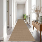 IOHOUZE Washable Exrea Long Hallway Runner Rug 2.6x16 Rubber Backed Kitchen Runner Entryway Runner Indoor, Woven Rugs Floor Carpet for Kitchen Hall Entryway Stair, Orange/Tan/Brown