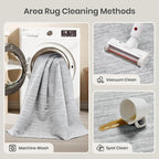 Valenrug Washable Rugs 5x7 - Non Slip 5x7 Area Rugs for Living Room, Stain Resistant Area Rugs for Bedroom, Foldable Machine Washable Area Rug(5'x7', Grey)