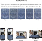 ReaLife Rugs Machine Washable Area Rug - Living Room Bedroom Bathroom Kitchen Entryway Office - Padded Low Pile Stain Resistant Premium - Boho Vintage Traditional - Lyle - Blue 4' x 6'