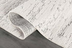 Beverly Rug Micro Loop Area Rug White/Gray 8x10 Abstract Modern Luxury Brushstroke Durable Soft Indoor Rugs for Living Dining Room Office Stain Resistant Non Shedding Casual Indoor Carpet 8 x 10