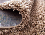 Unique Loom Solid Shag Collection Area Rug (8' x 11' Rectangle, Sandy Brown)