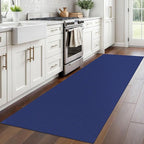 Braided Runner Rug 2.6x8 Ft Washable Runners for Hallways Kitchen Runner Rug Rubber Backed Cotton Entryway Runner Indoor, Woven Floor Carpet for Hall Kitchen Bedroom, Royal Blue/Navy