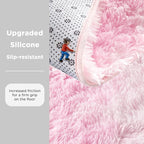 Andency Area Rugs 9x12 for Living Room Home Decor, Large Shaggy Bedroom Carpet, Non-Slip Big Shag Indoor Thick Soft Fluffy Furry Fur Area Rugs for Kids Dorm Nursery Aesthetic, Tie-Dyed White Pink