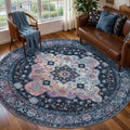 Tangsoo Vintage Round Rug 6ft,Washable Circle Rug, Non Slip Boho Round Area Rug,Low Pile Circular Rugs,Large Round Rugs Carpet for Livingroom,Bedroom,Nursery,Dorm,Office,Taupe