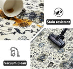 Area Rug Non Slip Machine Washable Ultra Soft Living Room/Bedroom/Kitchen/Outdoor/Classroom White Gray, 8'×10'