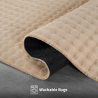 CAMILSON Modern Beige Non Slip Rug 5x7 Ultra Soft High Pile Area Rugs Non Skid Rubber Backing Durable & Easy to Clean Carpet for Living Room Bedroom Kids Room Indoor Use (5 x 7 Beige)