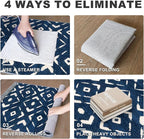 KILOCOCO Hallway Runner Rug 2.6'x8' Runners for Hallways Washable Runner Soft Non Slip Printed Geometric Low-Pile Rugs Runners for Bedroom Kitchen Living Room Boho Rugs, Blue